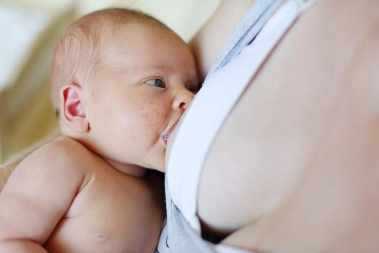 Baby with baby acne.