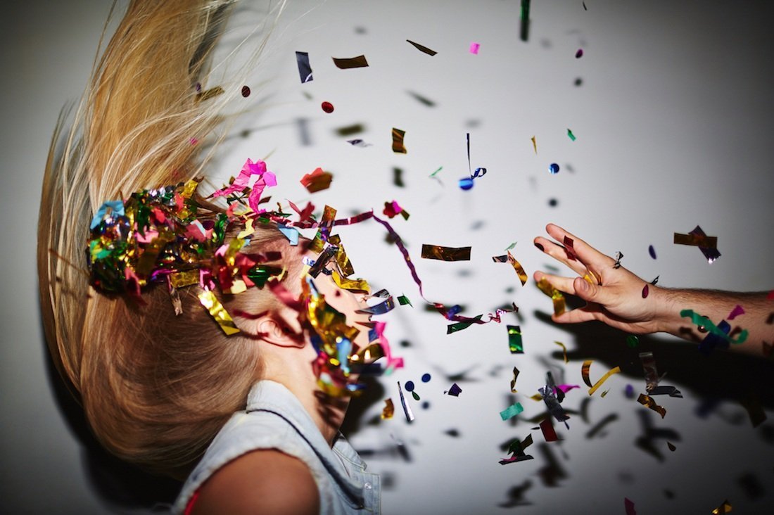 Falsely Accused of Bullying - Woman with Confetti