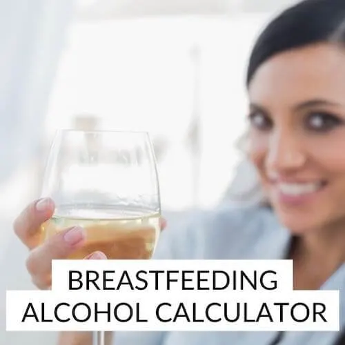 Breastfeeding alcohol calculator | Image shows a woman holding a glass of white wine.