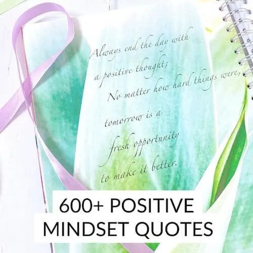 Positive mindset quotes | Image shows a quote from a journal.