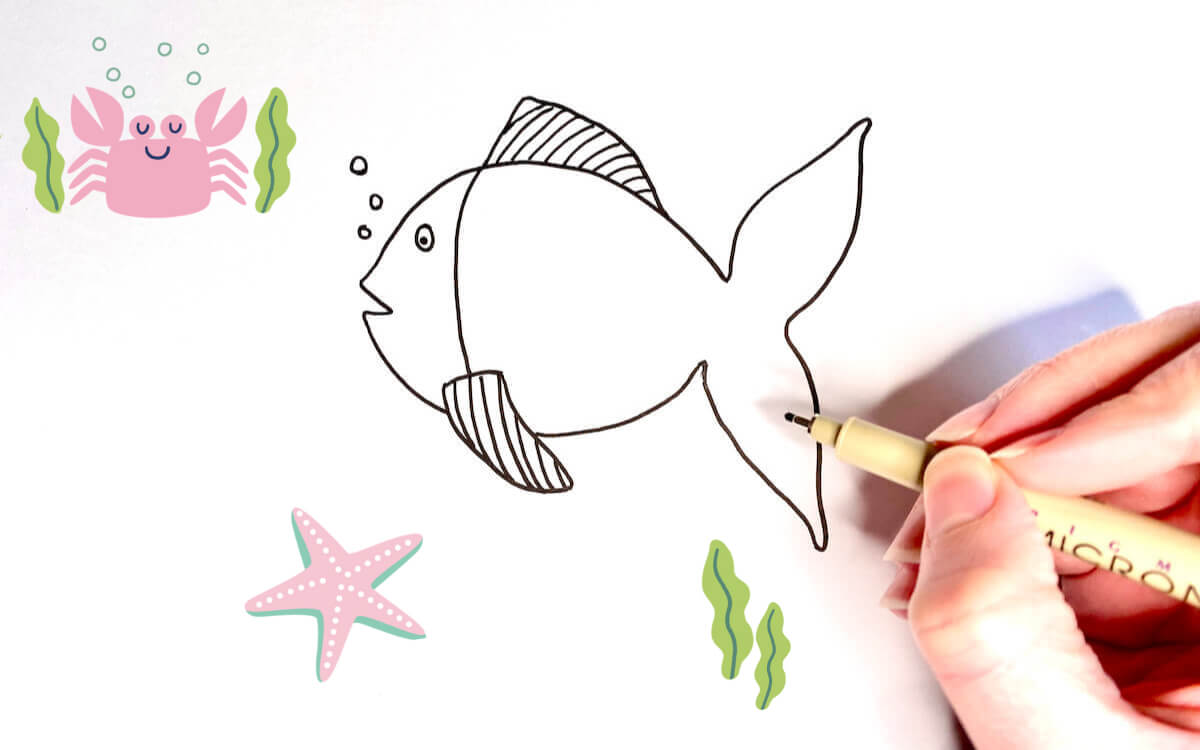 How to draw a clown fish | Step by step Drawing tutorials